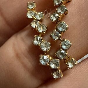 Elegant Gold and Silver Crystal Earrings